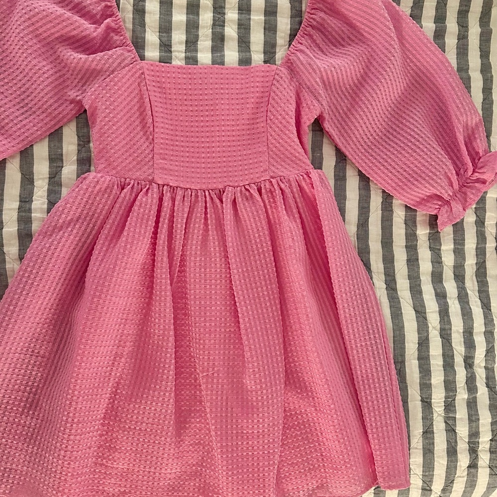 Lena Blush Pink Puff Sleeve Dress